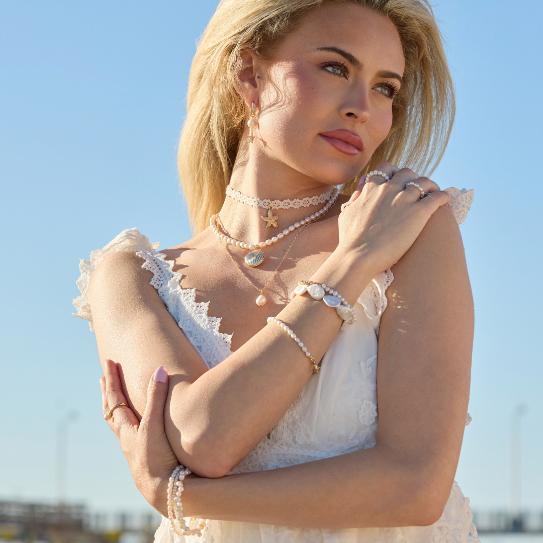 PEARL STARFISH HOOPS ✿ SPARKLY STELLA