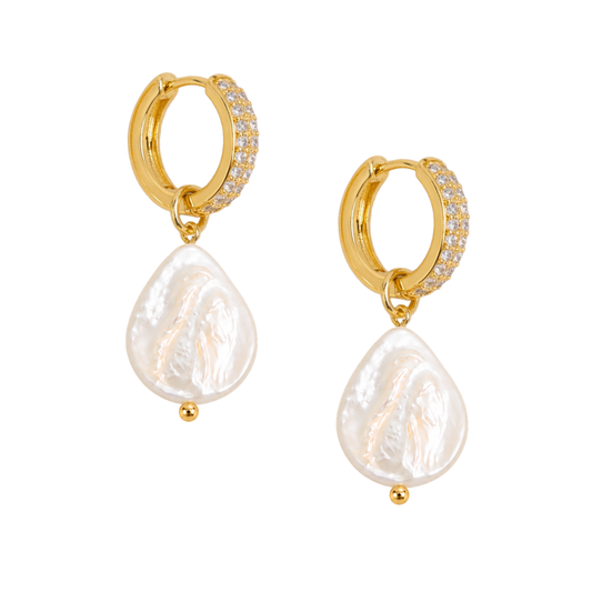 PEARL ZIRCON HOOPS ✿ PALOMA