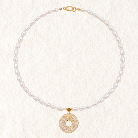 MARIN PEARL CHARM NECKLACE ✿ AURA
