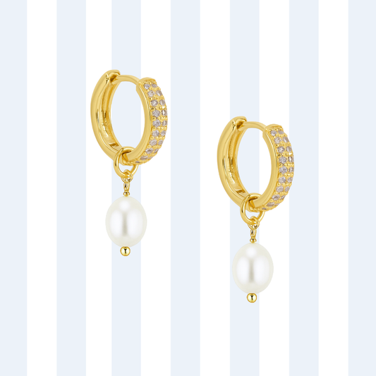 PEARL HOOPS ✿ SPARKLY CARI