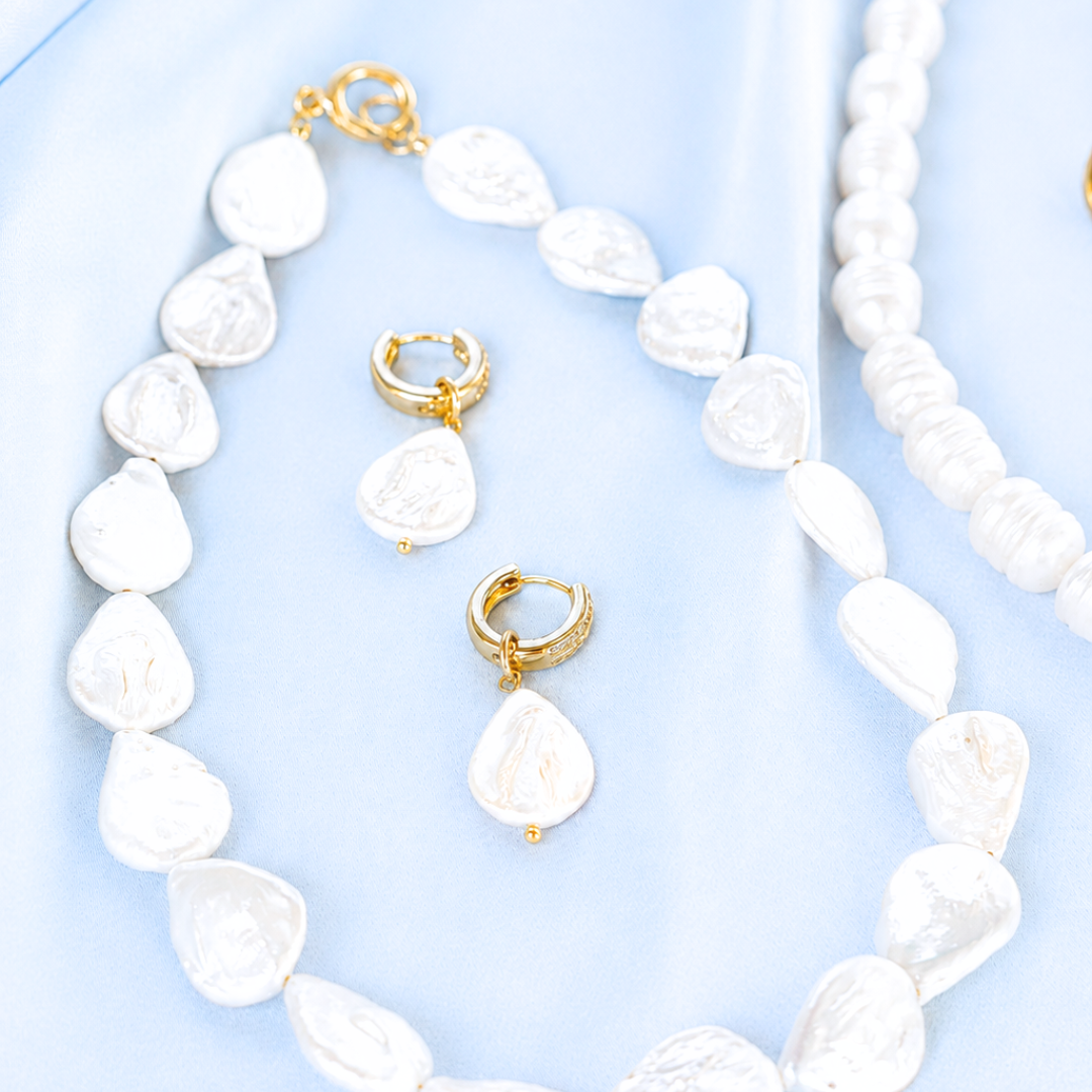 PEARL ZIRCON HOOPS ✿ PALOMA