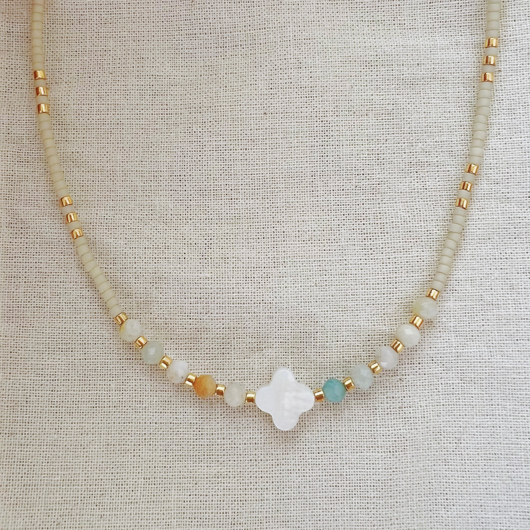 BOHO CHOKER ✿ MOTHER-OF-PEARL CLOVER
