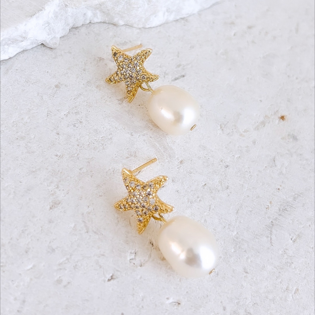 STARFISH PEARL STUDS ✿ ESTELLA
