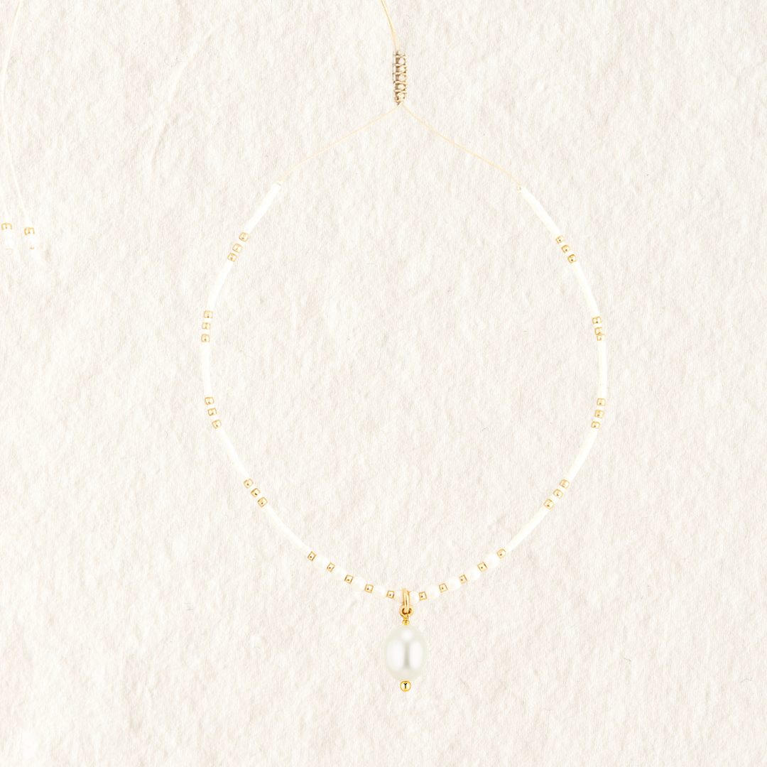BEADED CHOKER ✿ PEARL DROP