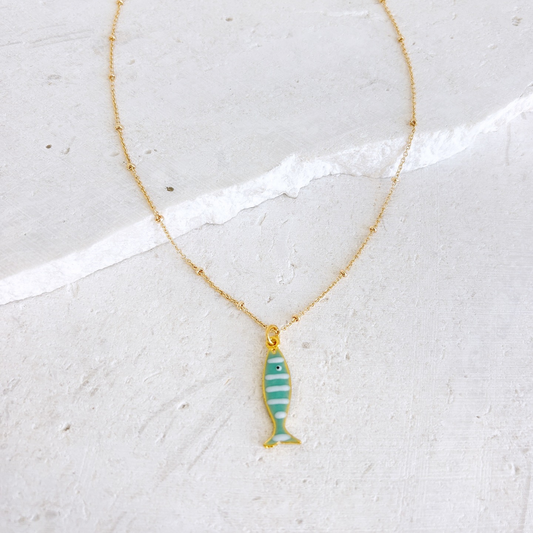 GOLD CHAIN FISH NECKLACE ✿ NONA