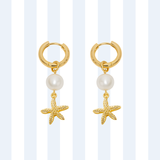 PEARL STARFISH HOOPS ✿ STELLA