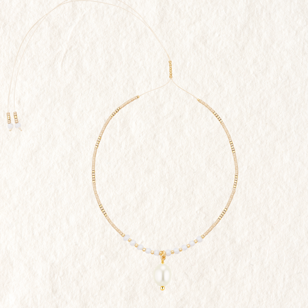 BEADED CHOKER ✿ PEARL DROP