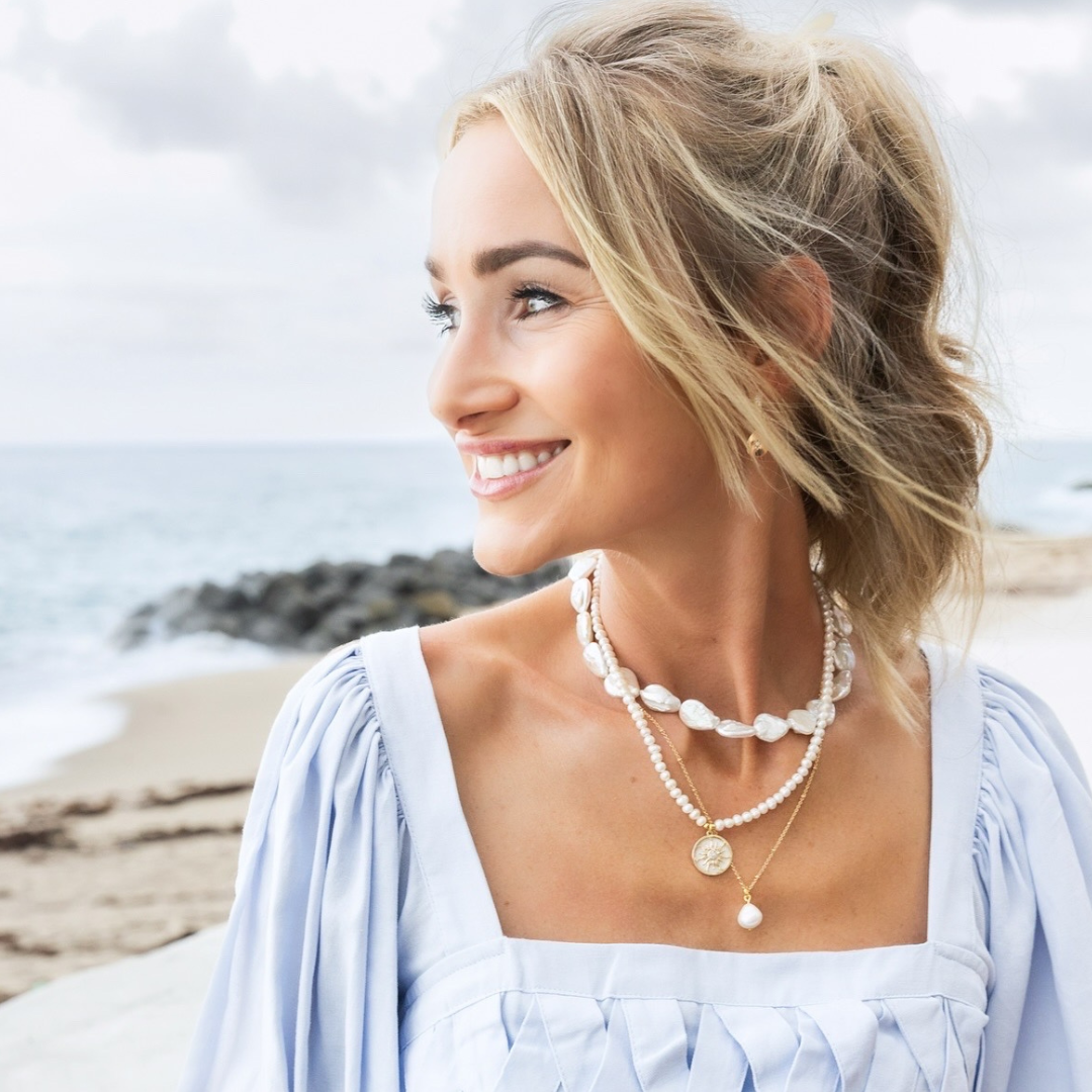 GOLD CHAIN NECKLACE ✿ PEARL DROP