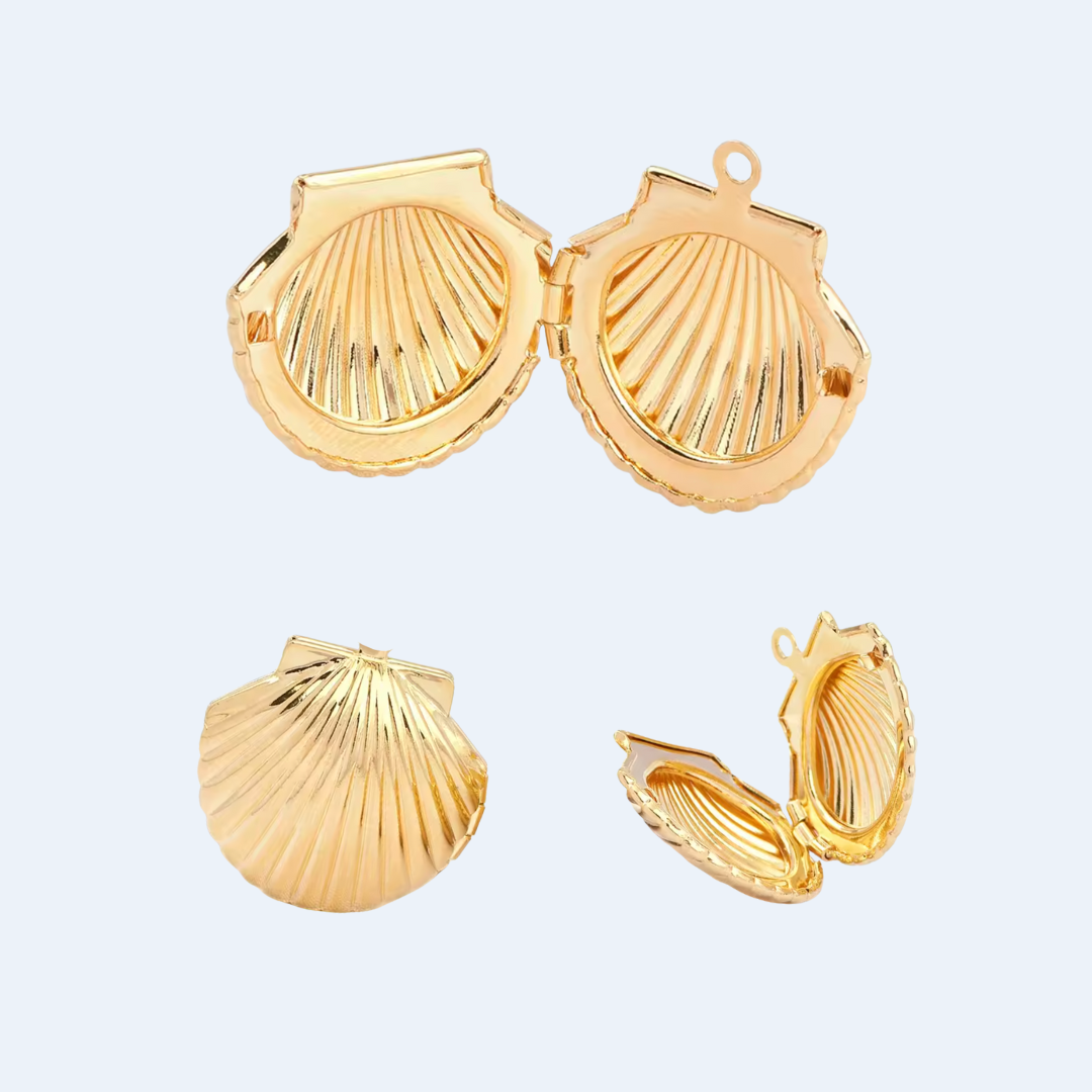 PEARL CHARM NECKLACE ✿ SHELL LOCKET