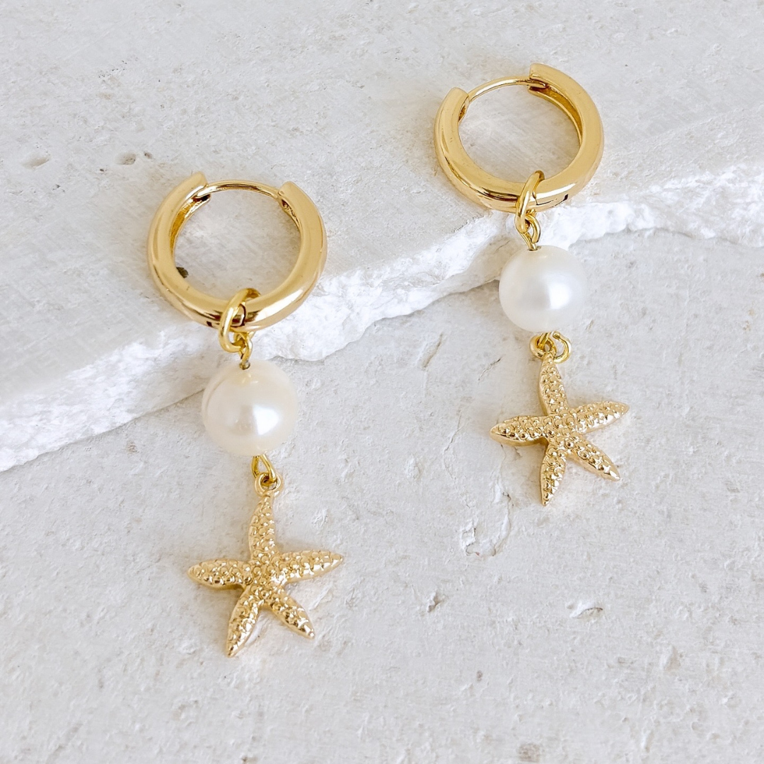 PEARL STARFISH HOOPS ✿ STELLA