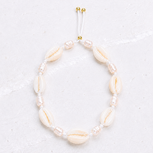 SHELL PEARL ANKLET ✿ LANA