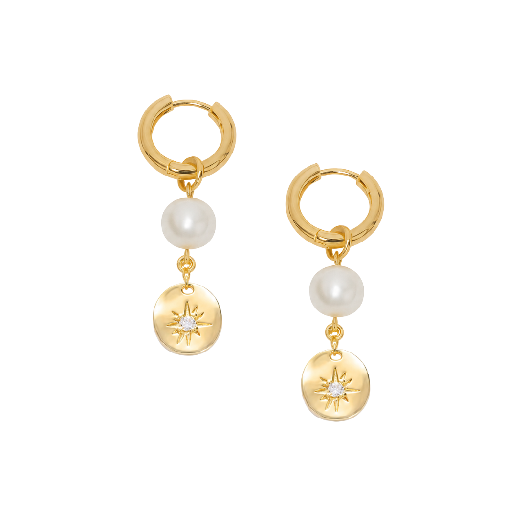 PEARL SOL DISC HOOPS ✿ LUNA