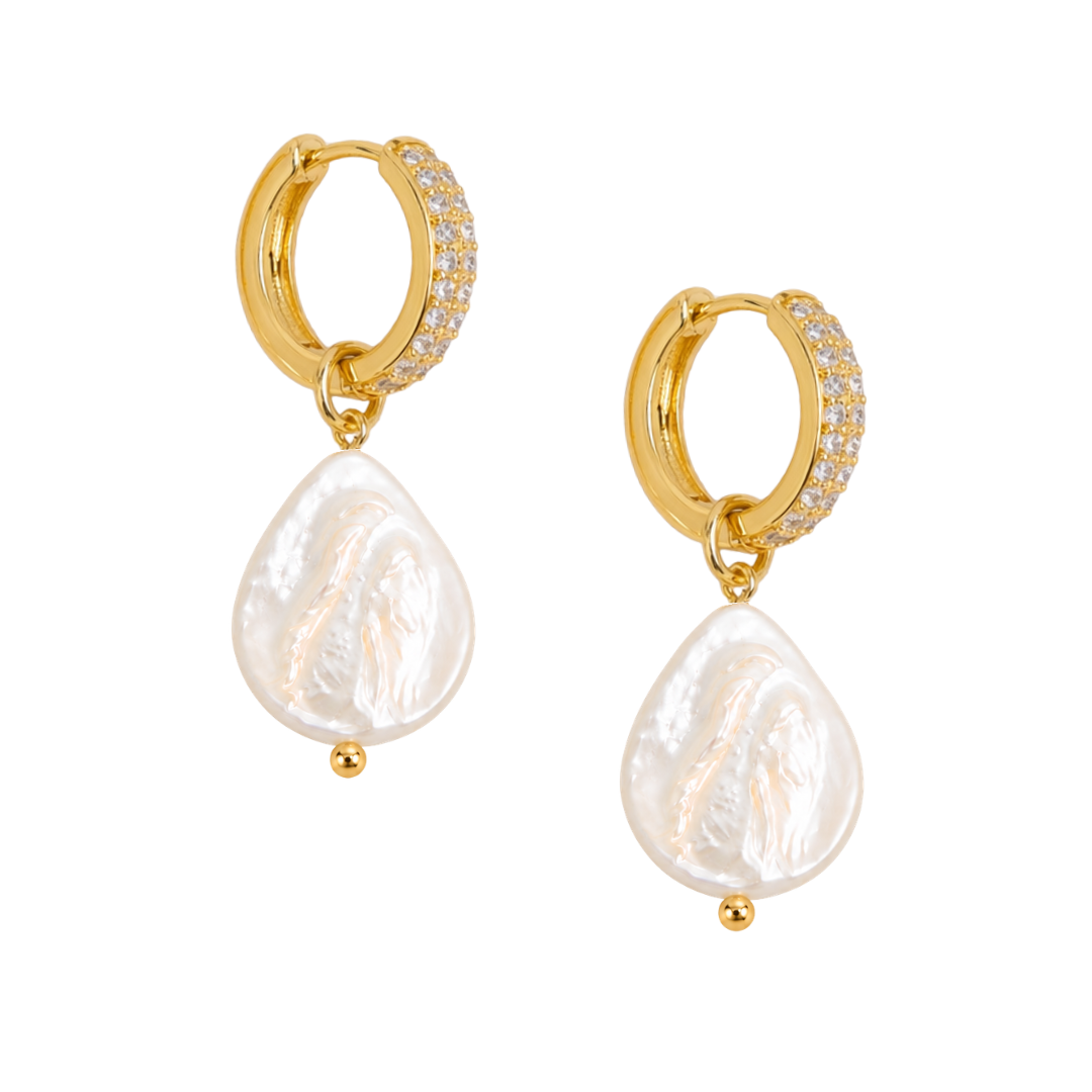 PEARL ZIRCON HOOPS ✿ PALOMA