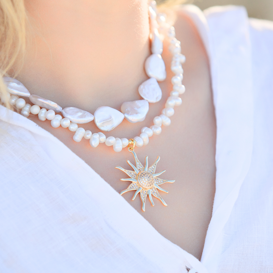 OCEANA PEARL CHARM NECKLACE ✿ SUNSHINE