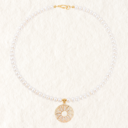 ISLA PEARL CHARM NECKLACE ✿ AURA