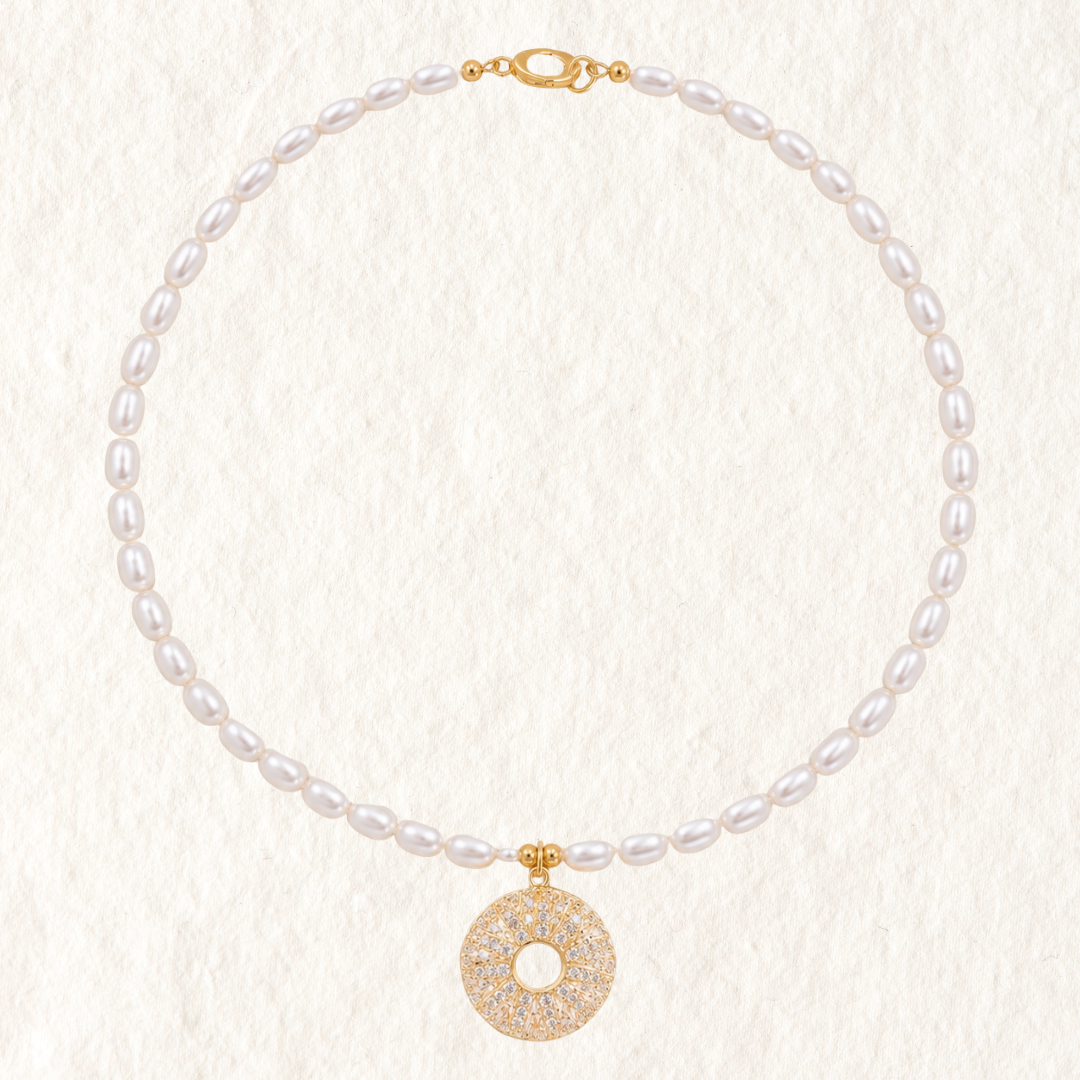 MARIN PEARL CHARM NECKLACE ✿ AURA