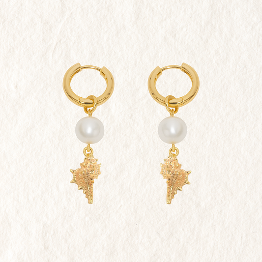 PEARL CONCH SHELL HOOPS ✿ SORA