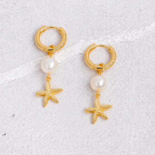 PEARL STARFISH HOOPS ✿ STELLA