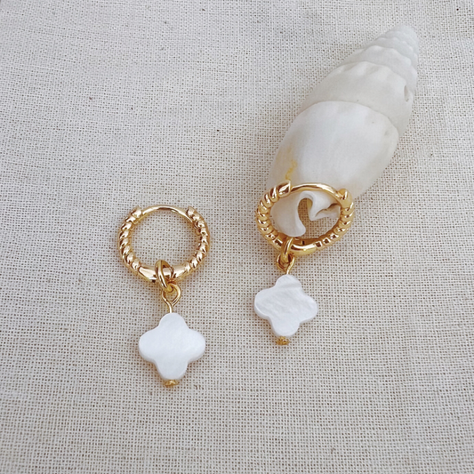 DAINTY HOOPS ✿ MOTHER-OF-PEARL CLOVER